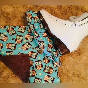 OWL Ice Skate Blade Soakers + Matching Towel Set | Handmade Skate Care Kit
